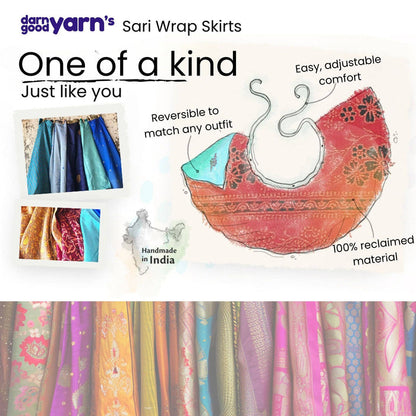 Sari Wrap Skirt: Cool Tones / Mini / 02-12