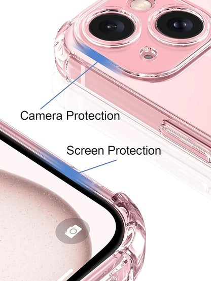 Screen Protection Silicone TPU Transparent Shockproof Phone Case With Reinforced Corner Airbags Solid Color Material Compatible With IPhone Galaxy And Other Models TPU Protective Back Cover Waterproof