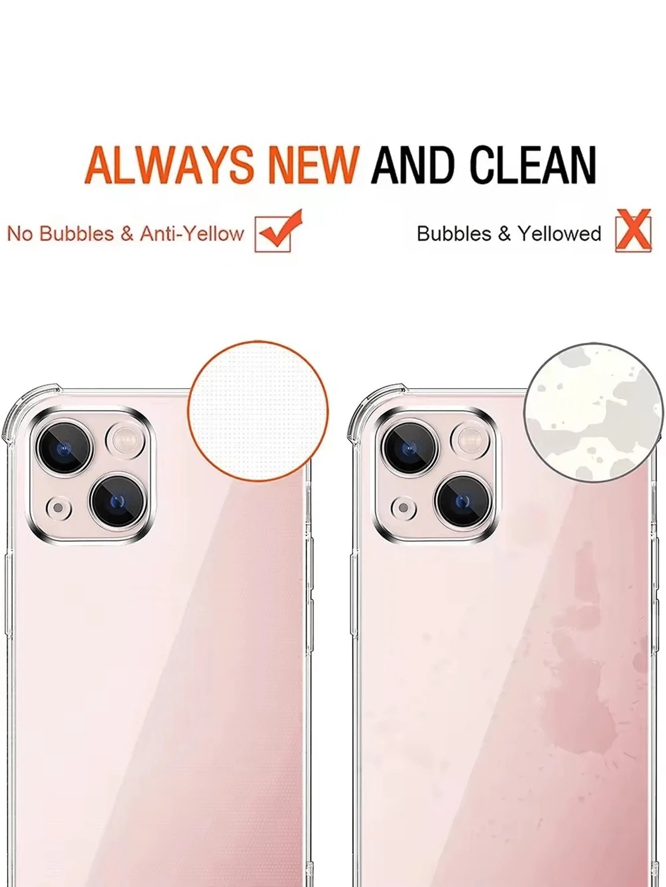 Screen Protection Silicone TPU Transparent Shockproof Phone Case With Reinforced Corner Airbags Solid Color Material Compatible With IPhone Galaxy And Other Models TPU Protective Back Cover Waterproof