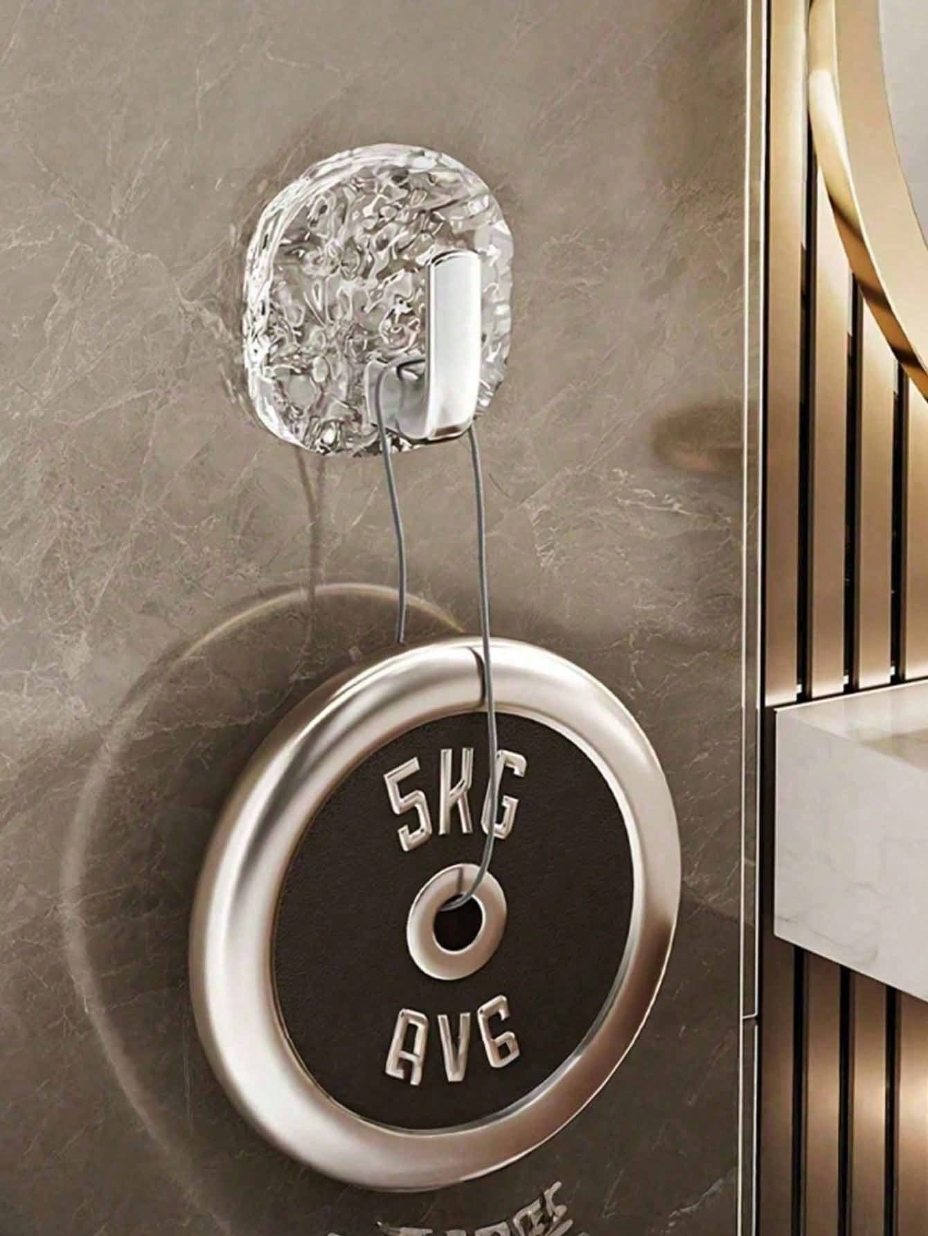 Self-Adhesive Bathroom Hanger Without Drilling- Modern Wall-Mounted Storage Rack, Glacier Pattern, Durable Plastic Material, No Drilling Installation, Ideal For Kitchen And Bathroom. Bathroom Hook, K
