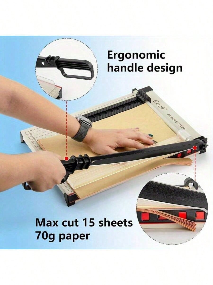 Senmeo 1pc A4 Guillotine Cutter Paper, Paper Slicer With Safety Guard And Blade Lock, Lightweight, Portable, 12 Sheet Easy-To-Use, Cutting PVC, Iron Sheet, Leather, Photos, Nonwovens, For Home & Offic