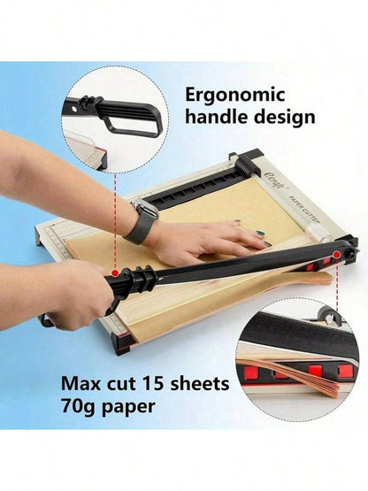Senmeo 1pc A4 Guillotine Cutter Paper, Paper Slicer With Safety Guard And Blade Lock, Lightweight, Portable, 12 Sheet Easy-To-Use, Cutting PVC, Iron Sheet, Leather, Photos, Nonwovens, For Home & Offic