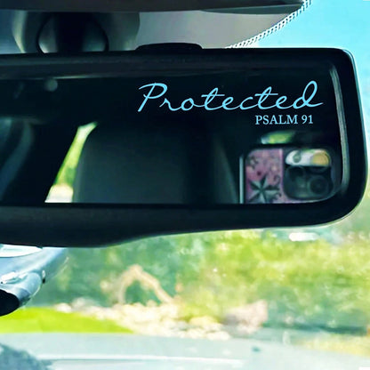 Set 2Pcs Protected Bible Rearview Mirror Decal Bible Verse Christian Jesus Car Decals Water Bottle Window Sticker Vinyl Waterproof 3x0,7 Inches Decal New Car Accessories Gift For Mom Dad Friend
