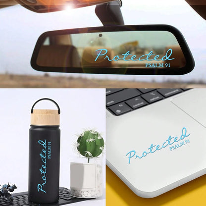 Set 2Pcs Protected Bible Rearview Mirror Decal Bible Verse Christian Jesus Car Decals Water Bottle Window Sticker Vinyl Waterproof 3x0,7 Inches Decal New Car Accessories Gift For Mom Dad Friend