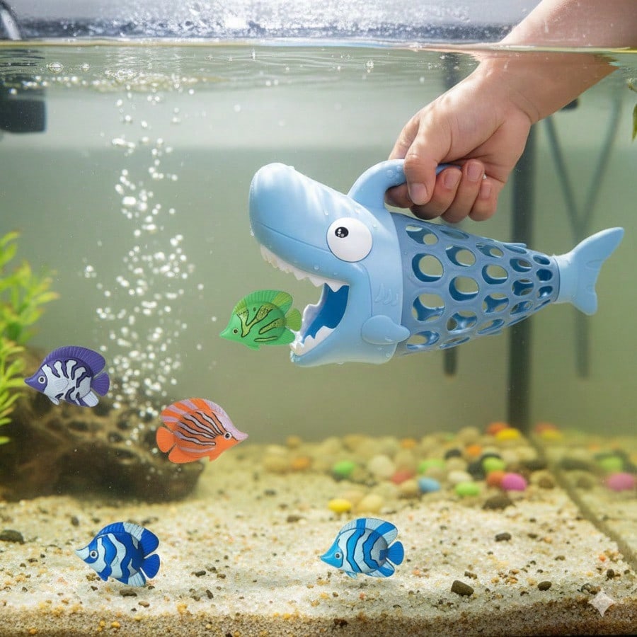 Shark Grabber Bath Toys For Toddlers- Bathtub & Pool Fishing Game With 1 Shark & 6 Colorful Fish| Educational Water Toy For Kids Ages 2+