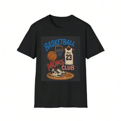 Shirt.Basketball Moms Club Retro Graphic Tee, Vintage Court Sports Mom Shirt