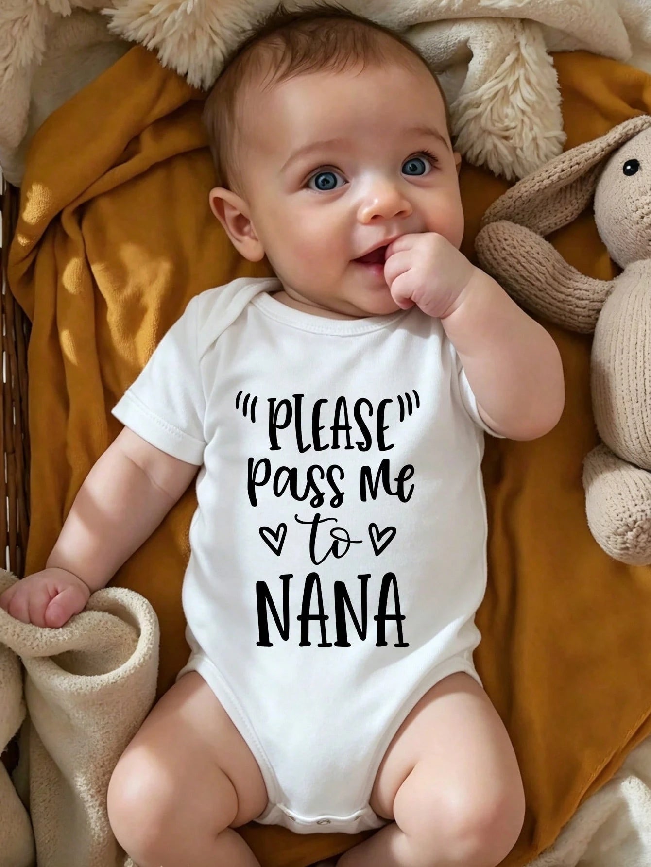 Short Sleeve Baby Bodysuit With 'Baby' Slogan Graphic, Suitable For Baby Boys And Girls