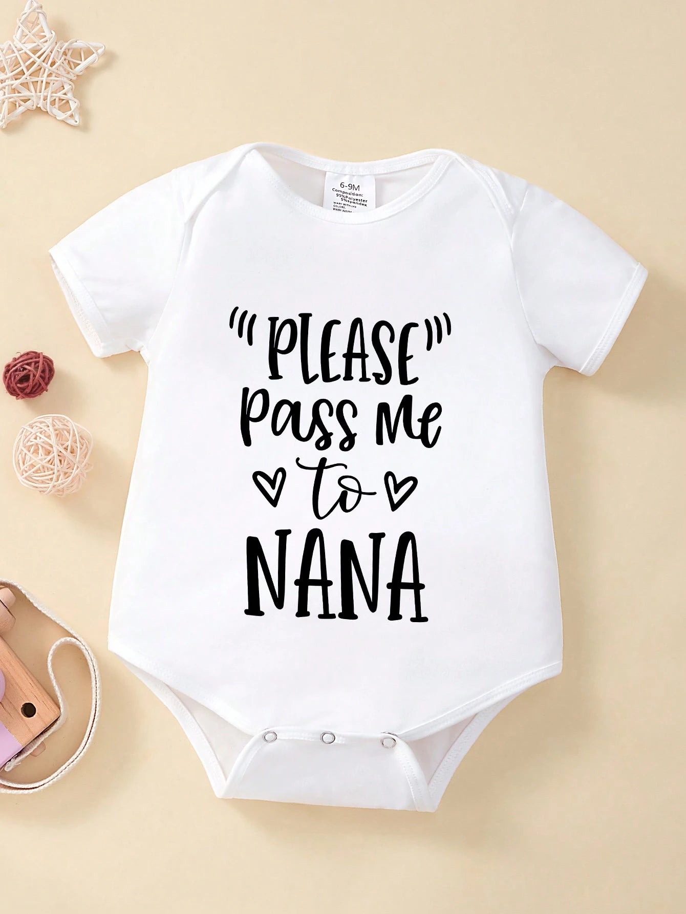 Short Sleeve Baby Bodysuit With 'Baby' Slogan Graphic, Suitable For Baby Boys And Girls