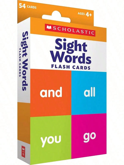 Sight Word Flash Cards Kids, 54 Double-Sided English Vocabulary Cards, Phonics Reading Practice, Preschool Learning, Montessori Homeschool Supplies