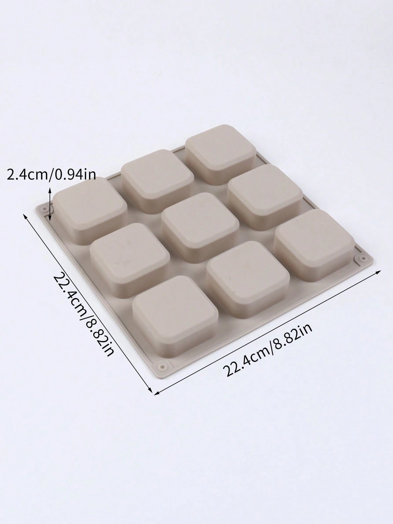 SikeSike 1pc Square Cornered Rectangular Silicone Soap Mold- 9 Cavities- Square Silicone Mold, Plaster Mold, Silicone Mold