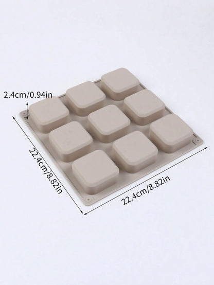 SikeSike 1pc Square Cornered Rectangular Silicone Soap Mold- 9 Cavities- Square Silicone Mold, Plaster Mold, Silicone Mold