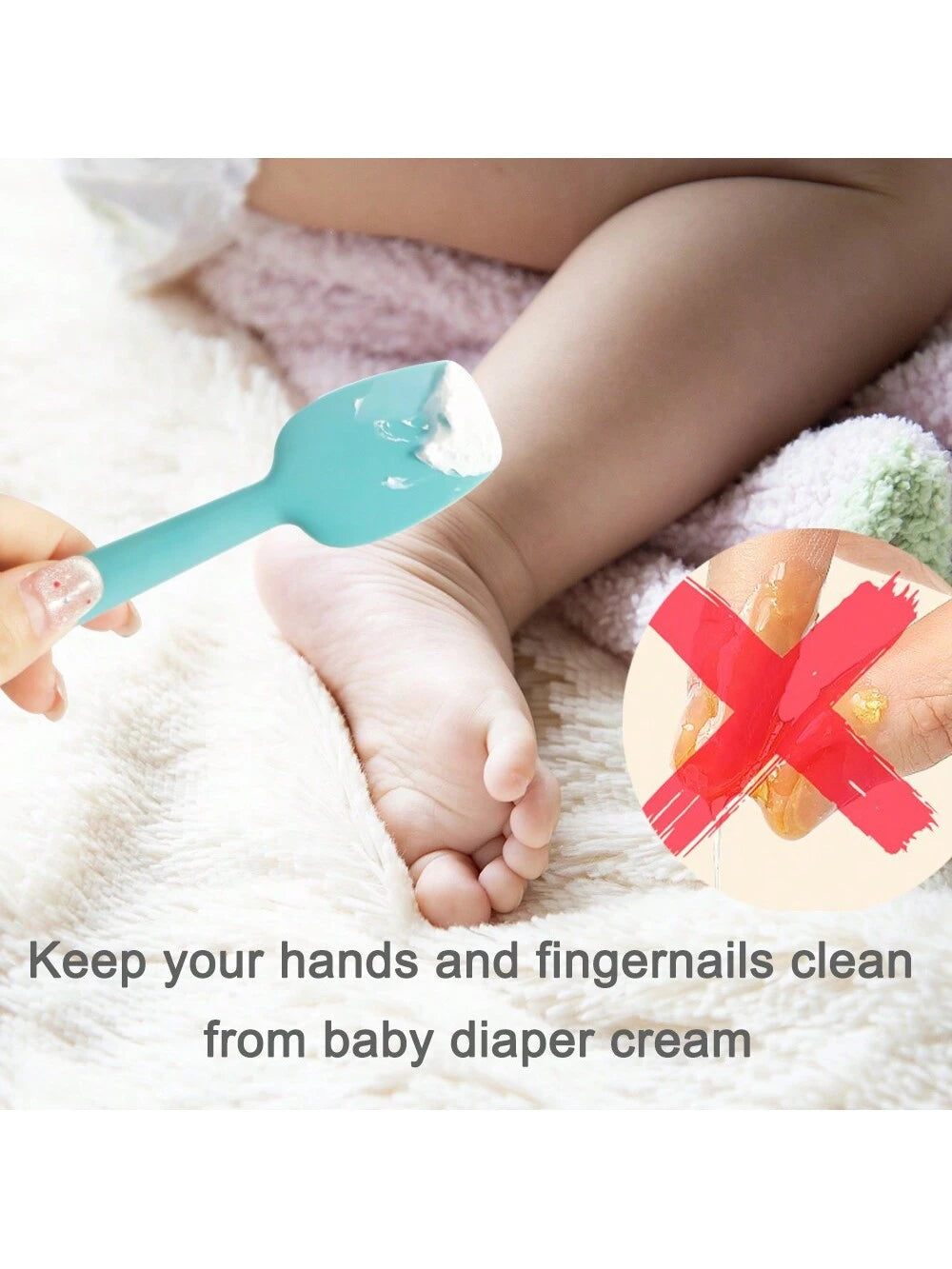Silicone Diaper Cream Spatula With Suction Cup, Baby Bottom Cream Applicator, Silicone Face Mask Spatula