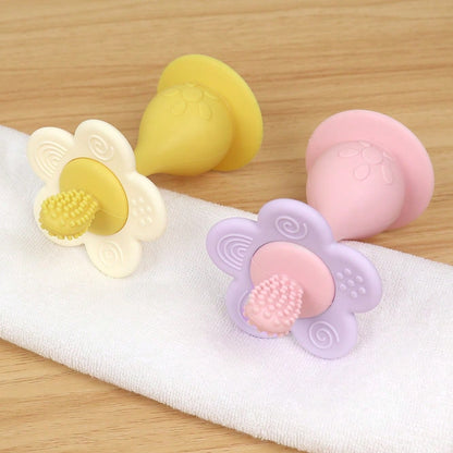 Silicone Multi-Function Rattle Toy, Bright Colors With Rattle, Develop Baby's Visual And Auditory Abilities, Multiple Chewing Points Teething Toy, Bottom With Suction Cup, Can Be Used On High Chair As