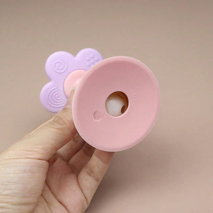 Silicone Multi-Function Rattle Toy, Bright Colors With Rattle, Develop Baby's Visual And Auditory Abilities, Multiple Chewing Points Teething Toy, Bottom With Suction Cup, Can Be Used On High Chair As