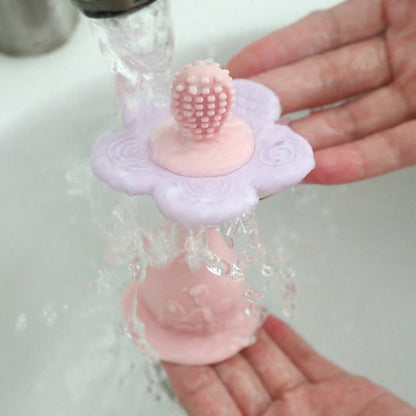Silicone Multi-Function Rattle Toy, Bright Colors With Rattle, Develop Baby's Visual And Auditory Abilities, Multiple Chewing Points Teething Toy, Bottom With Suction Cup, Can Be Used On High Chair As