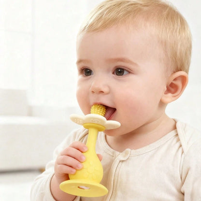 Silicone Multi-Function Rattle Toy, Bright Colors With Rattle, Develop Baby's Visual And Auditory Abilities, Multiple Chewing Points Teething Toy, Bottom With Suction Cup, Can Be Used On High Chair As