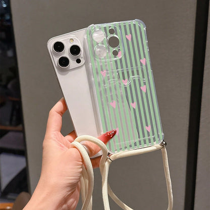 Silicone Wallet Card Pocket Transparent Card Slot Phone Case, Compatible With Iphone, Galaxy, Honor, And Other Models, Transparent Wallet-Style Silicone Back Cover, Shock-Proof, Waterproof, Anti-Fall
