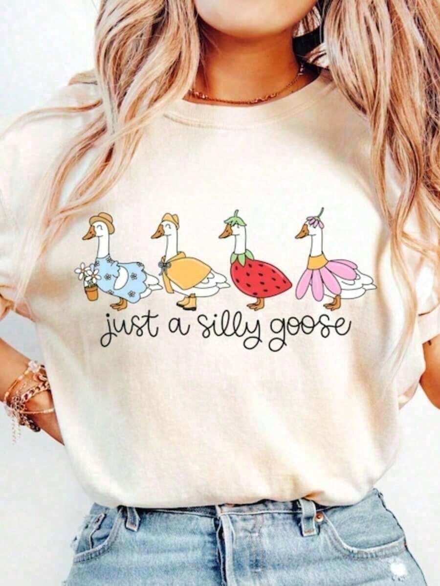 Silly Goose On Loose Shirt, Goose-Shirt, Silly Goose Shirts, Funny Shirt, Cute Goose Shirt,Mama Shirt,Grandma,Silly GooseCasual Daily Wear-Shirt