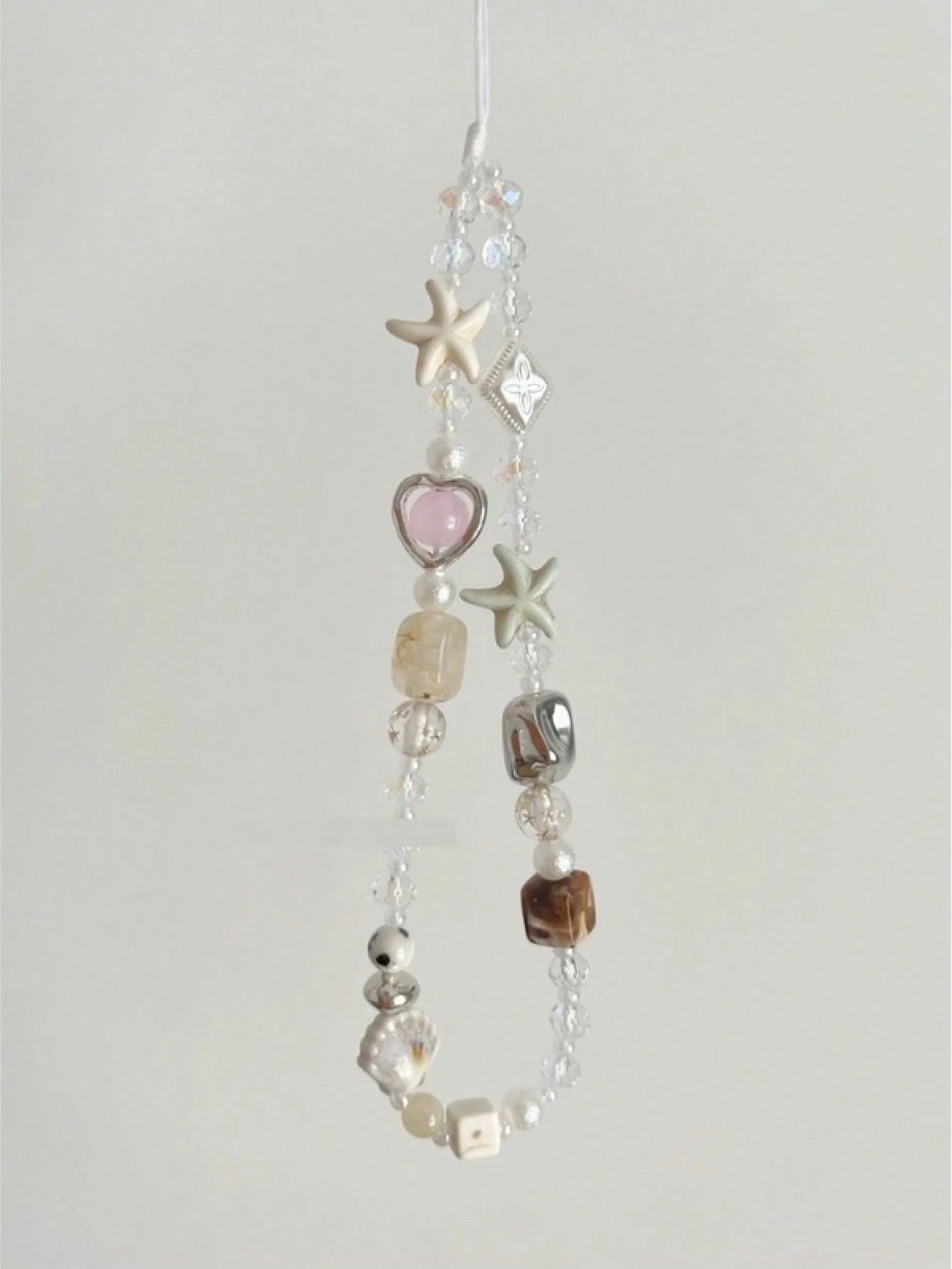 Simple White Bowknot Mobile Phone Case Chain Pendant, Crop Convenient Strap Suitable For All Mobile Phones, Cameras, Diagonal Straps, Hand-Held Straps, Wrist Straps, Anti-Lost And Anti-Fall For Women