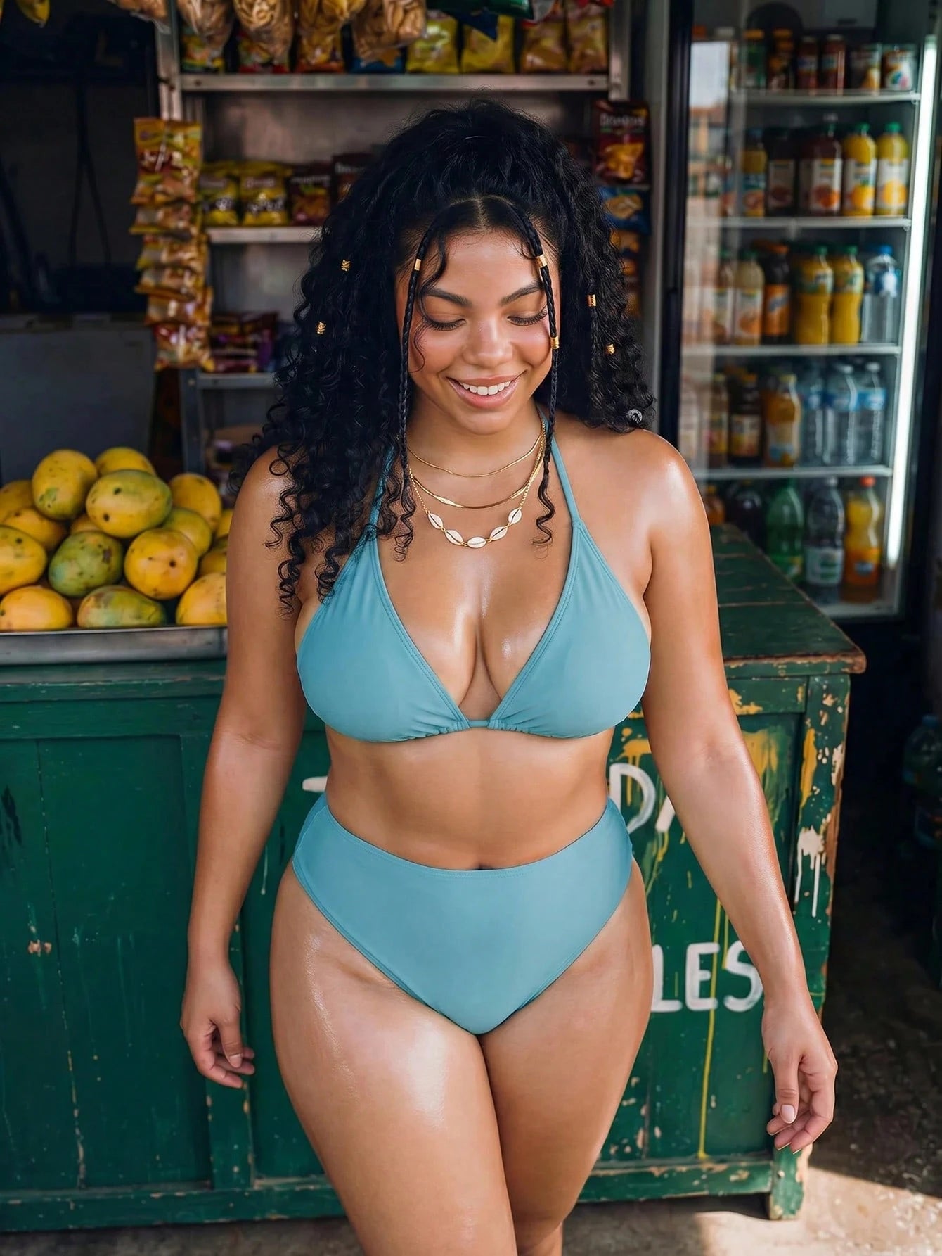 Slaydiva 2026 New Summer New Year Party Beach Vacation Western Plus Size Two-Piece Swimsuit Light Blue