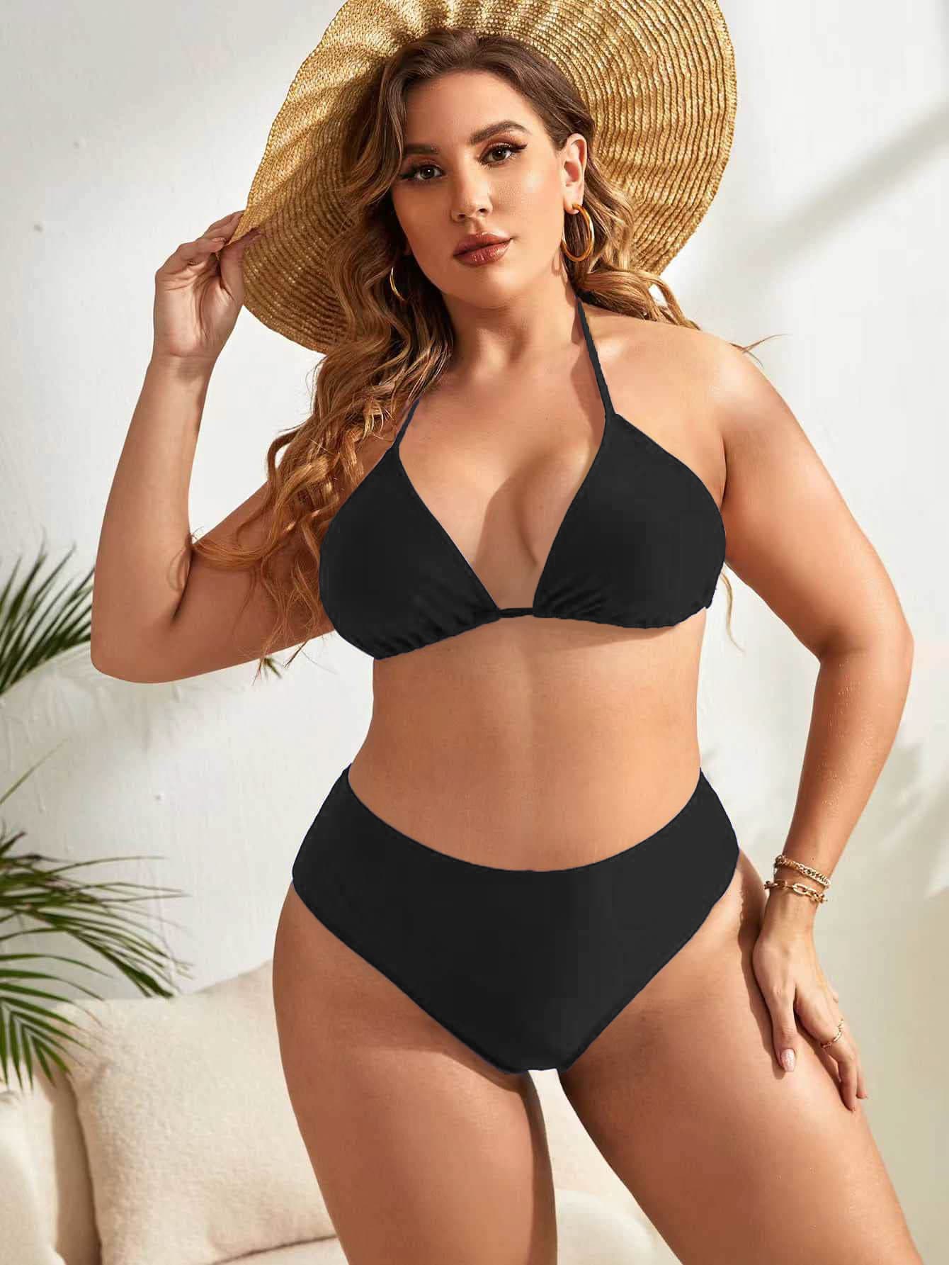 Slaydiva 2026 New Summer New Year Party Beach Vacation Western Plus Size Two-Piece Swimsuit Light Blue
