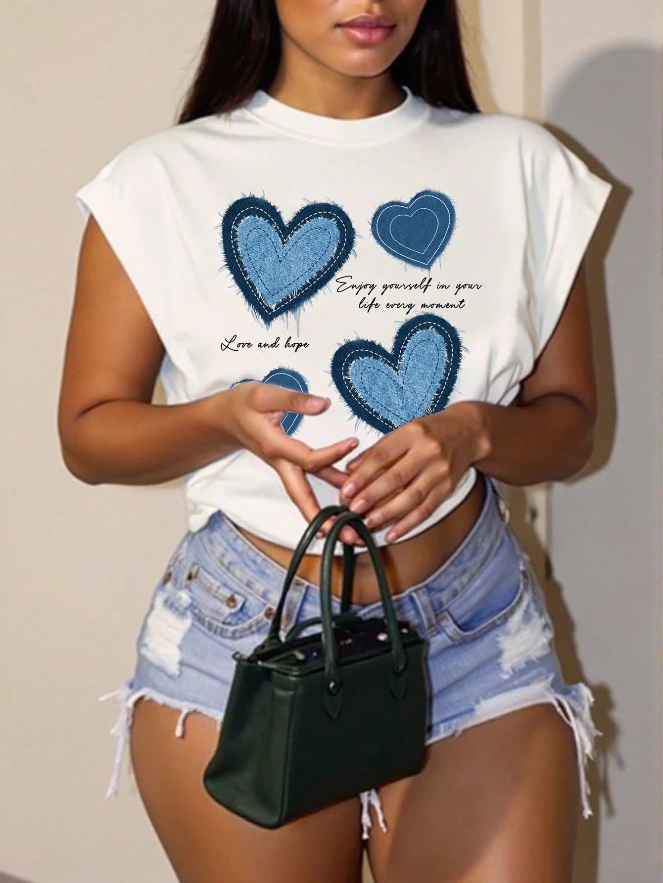 Slaydiva LOONEY TUNES X Plus Size Casual Sleeveless T-Shirt, Suitable For Summer