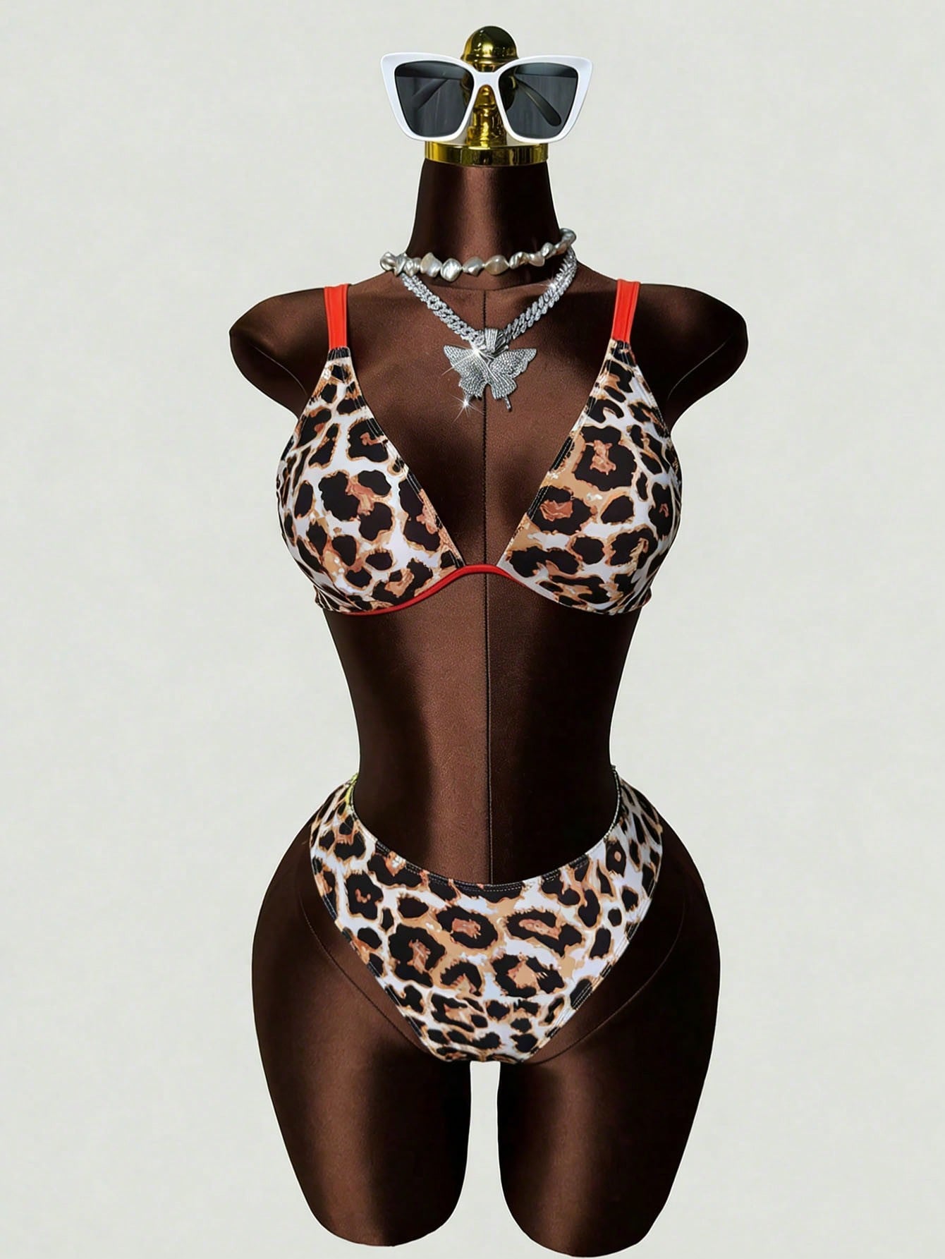 Slaydiva Plus Size Leopard Print Swimwear Set