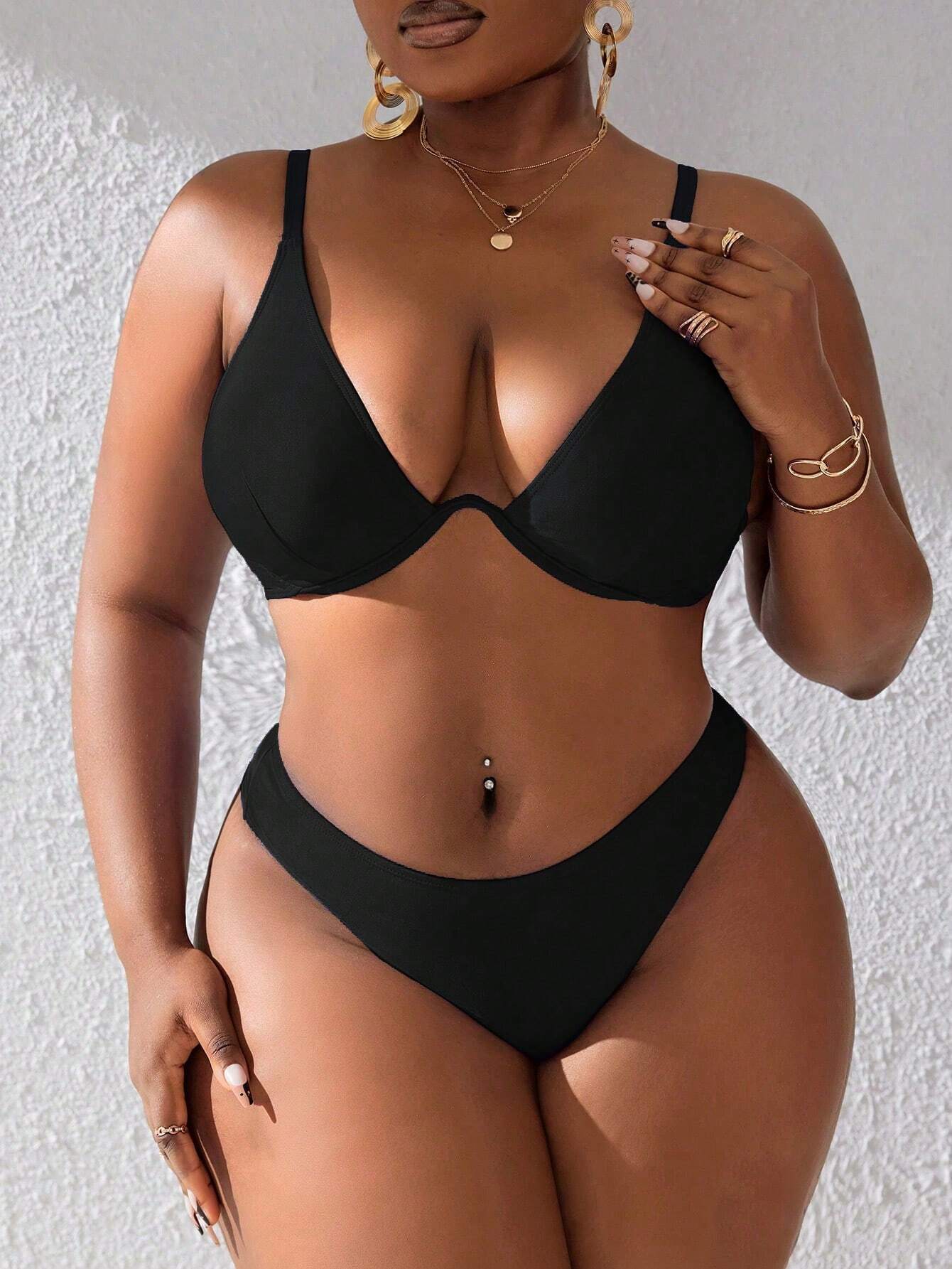 Slaydiva Plus Size Leopard Print Swimwear Set