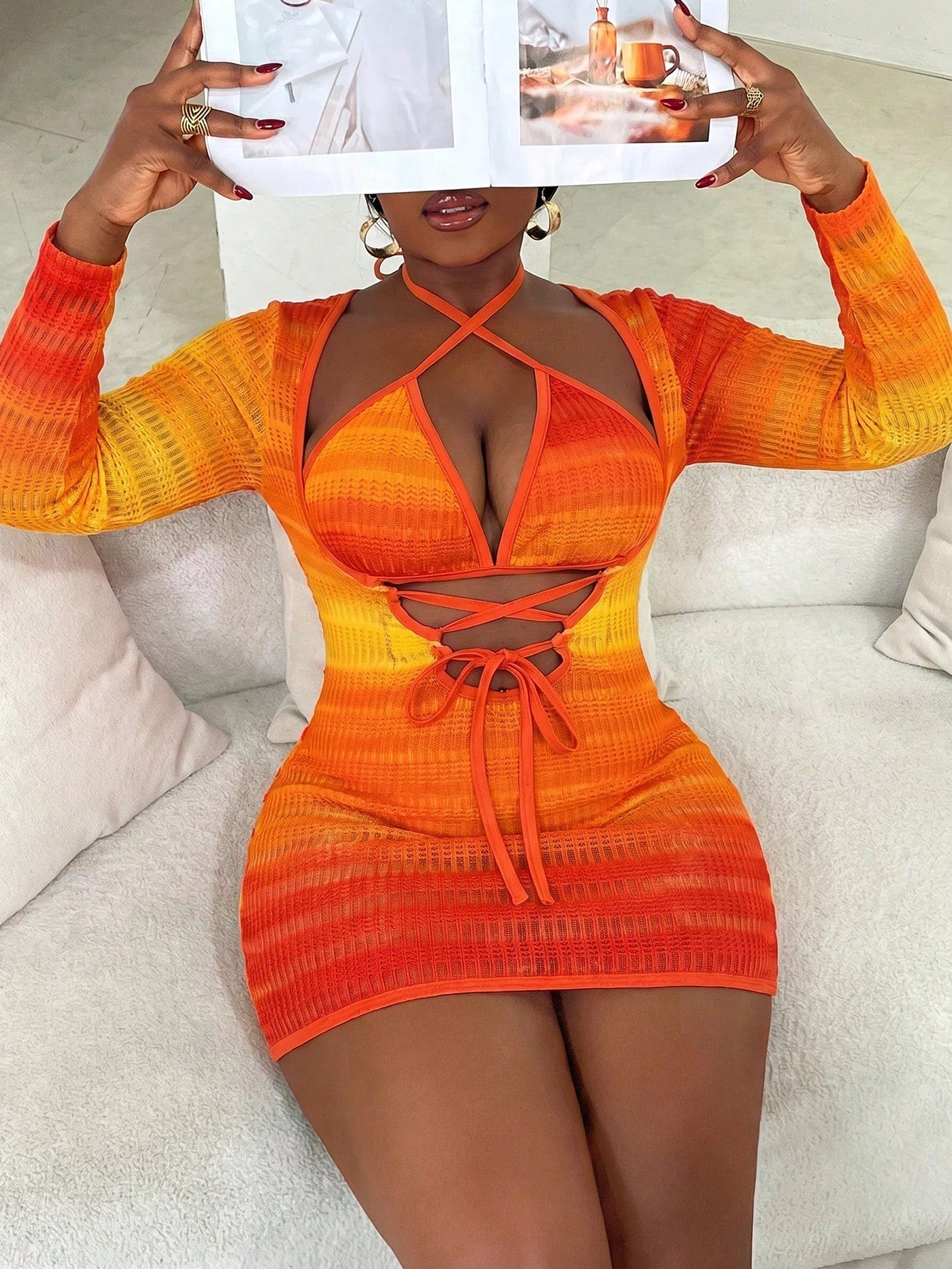 Slaydiva Sexy Party Special Mesh Fabric Plus Size Tank Bikini