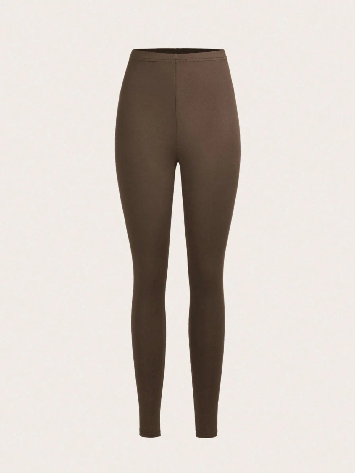 Slaydiva Women's Casual Solid Color Knit Leggings,Khaki,Dark Coffee,Skin Tone,Long Style For Summer,Autumn,Winter,Back To School Beige Summer Athleisure Gym