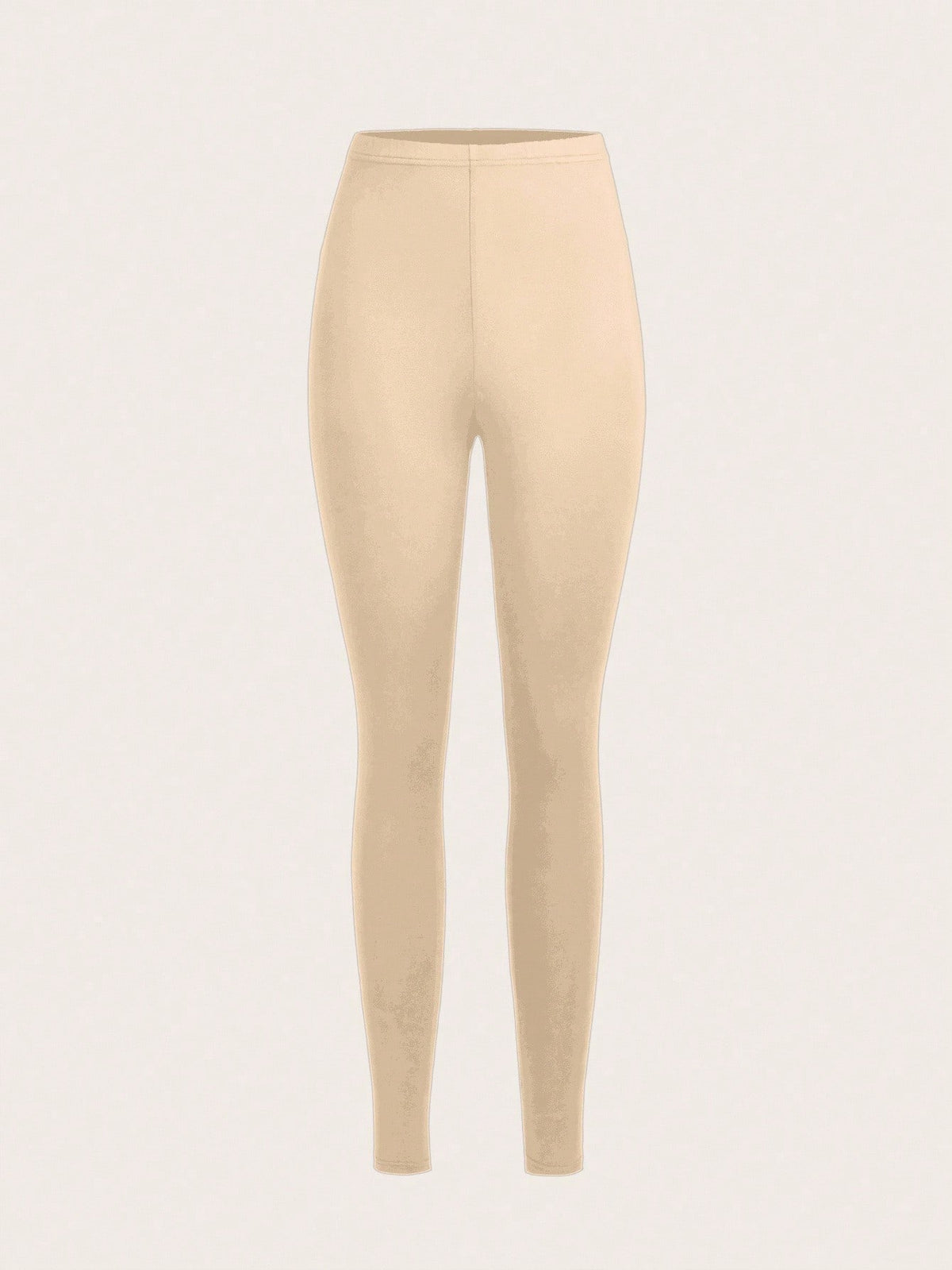 Slaydiva Women's Casual Solid Color Knit Leggings,Khaki,Dark Coffee,Skin Tone,Long Style For Summer,Autumn,Winter,Back To School Beige Summer Athleisure Gym