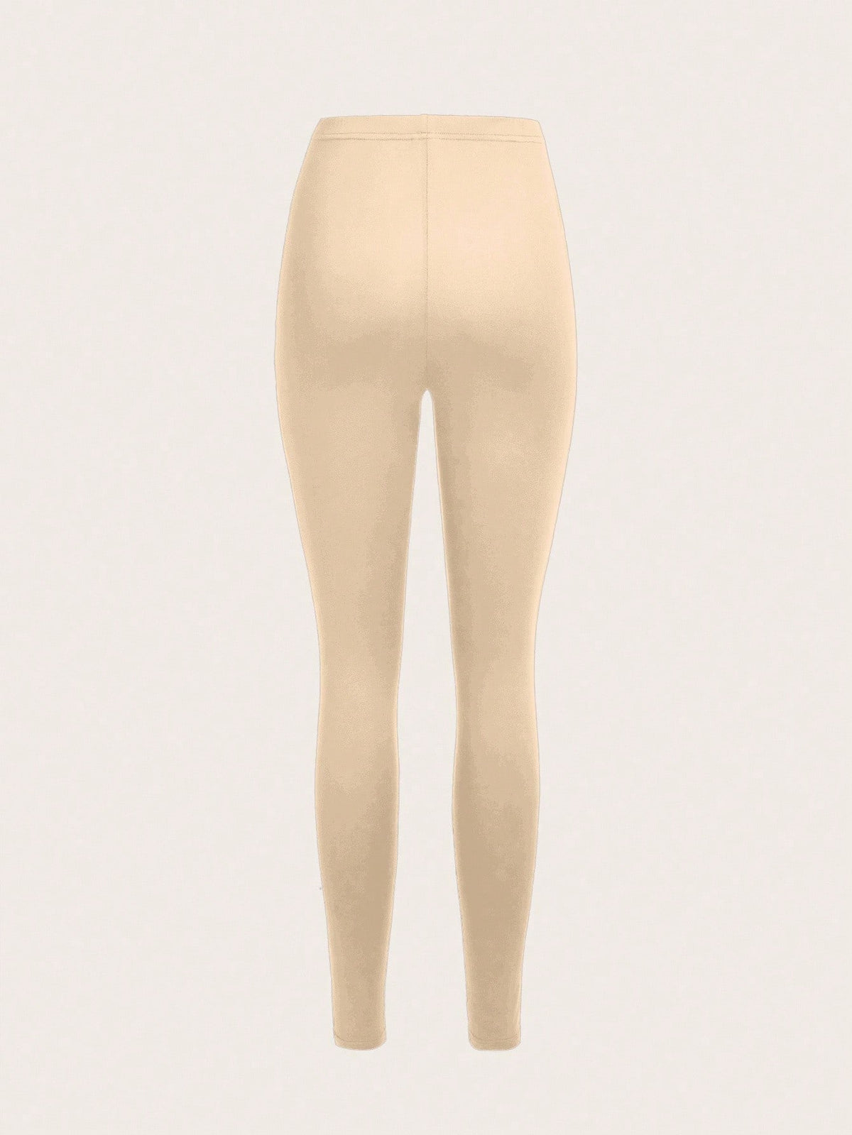 Slaydiva Women's Casual Solid Color Knit Leggings,Khaki,Dark Coffee,Skin Tone,Long Style For Summer,Autumn,Winter,Back To School Beige Summer Athleisure Gym