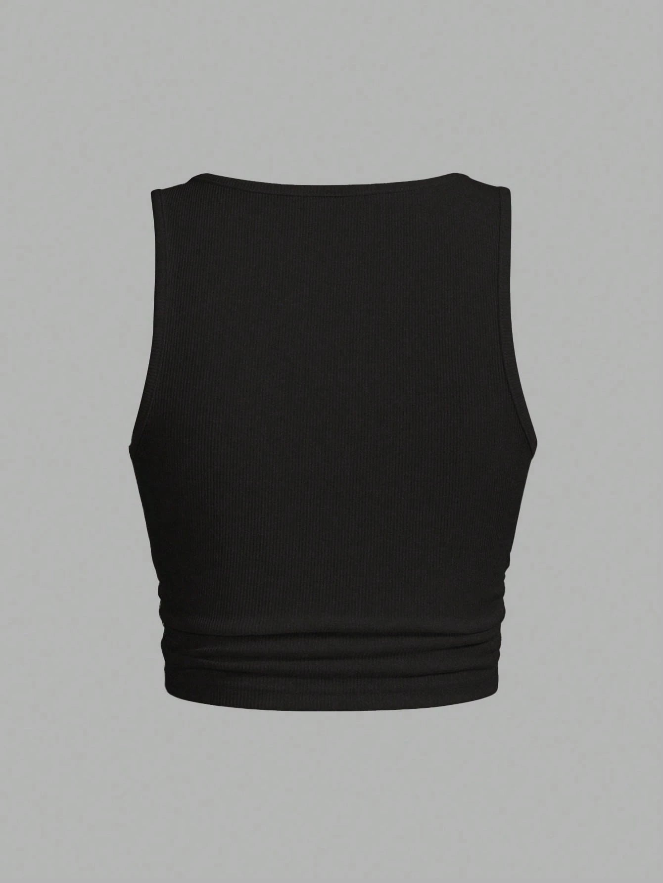 Slaydiva Women's Plus-Size Black Ribbed Cropped Tank Top,Studded Iron-On Patches,Summer Kawaii Style For Night Out Club,Music Festivals,Parties,Casual Outings