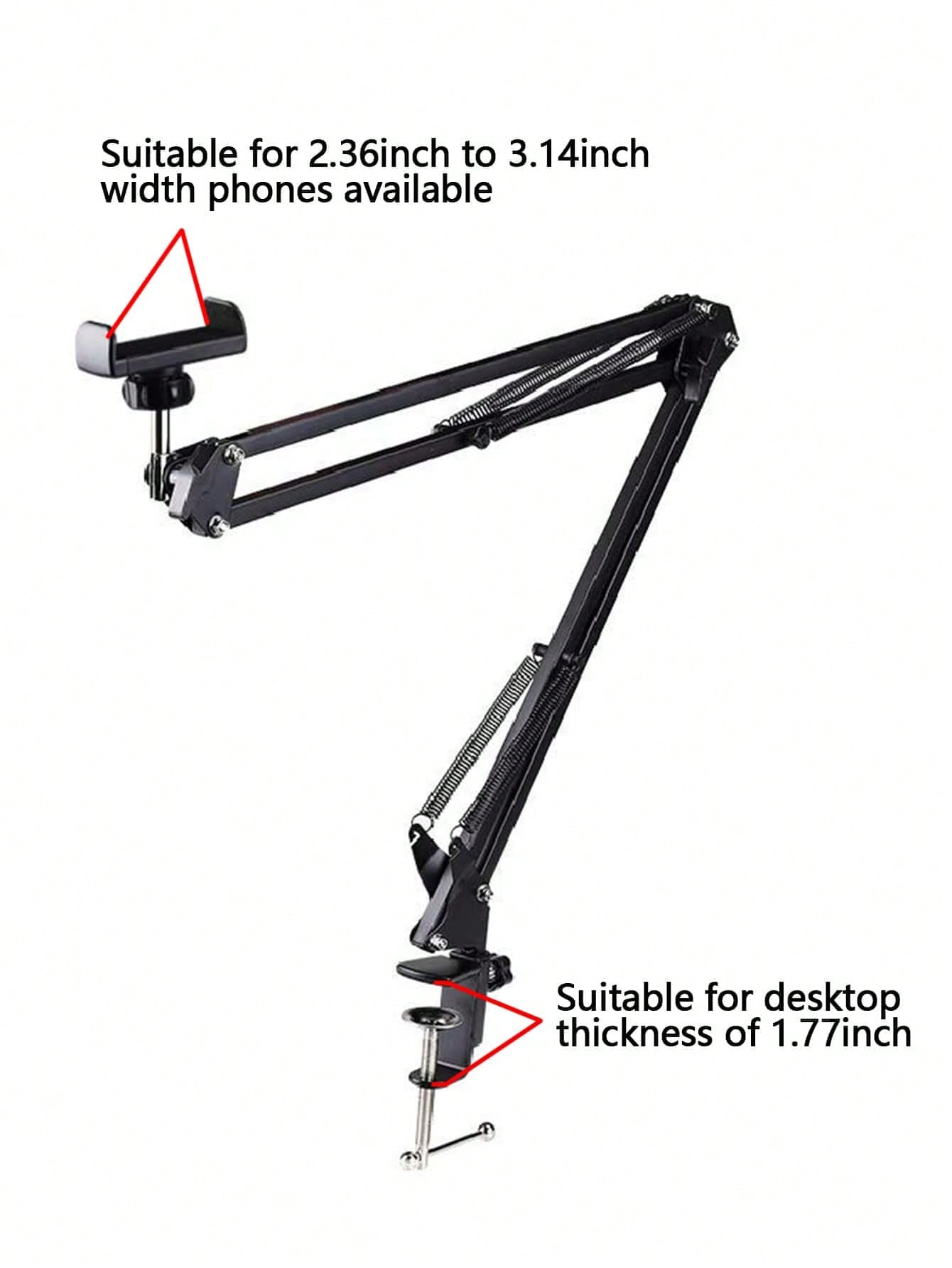 Slouchy Arm Phone Holder For Bed/Desk/Table, Foldable Metal Bracket For Phone & Tablet Compatible With IPhone, Android Phone, Gift For Birthday, Family, Friends Phone Stand, Phone Accessories