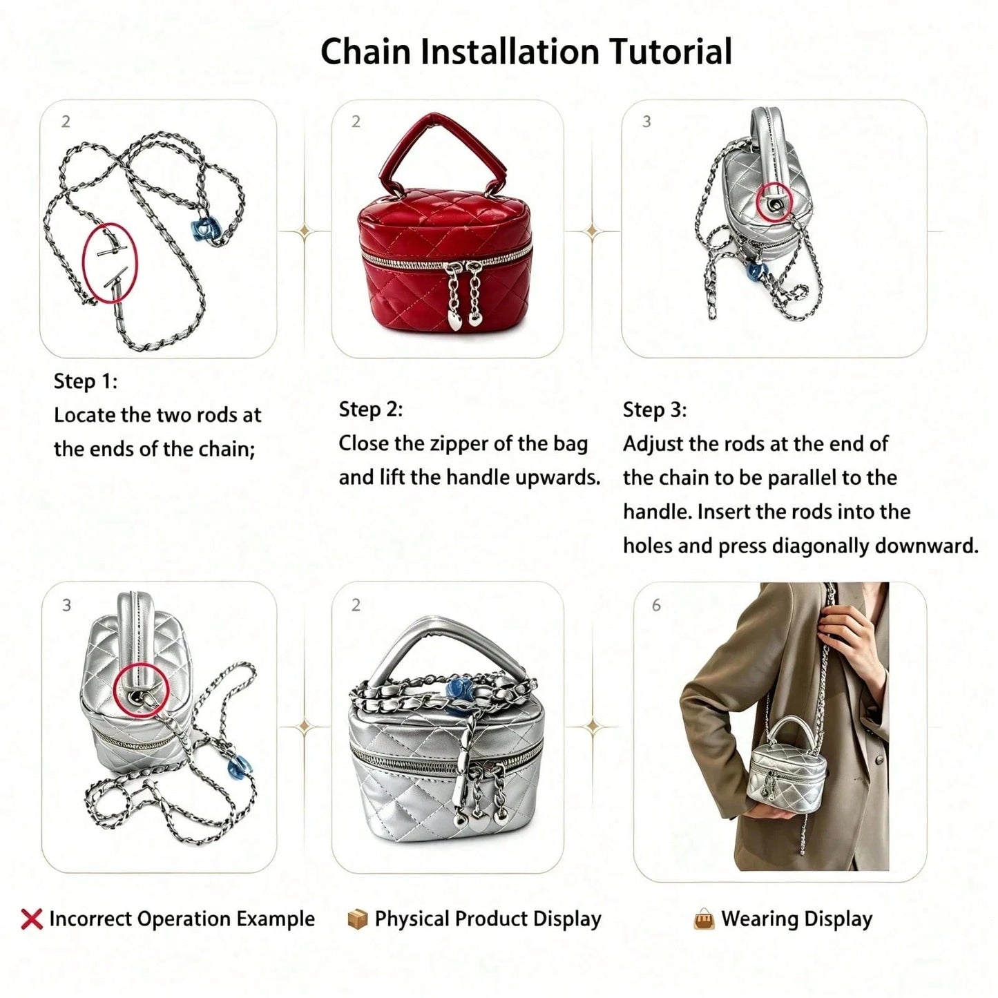 Small Fashion Classic Multifunctional Waterproof Material, Diamond Quilted Pattern Handbag, Zipper Closure Design, Suitable For Shopping