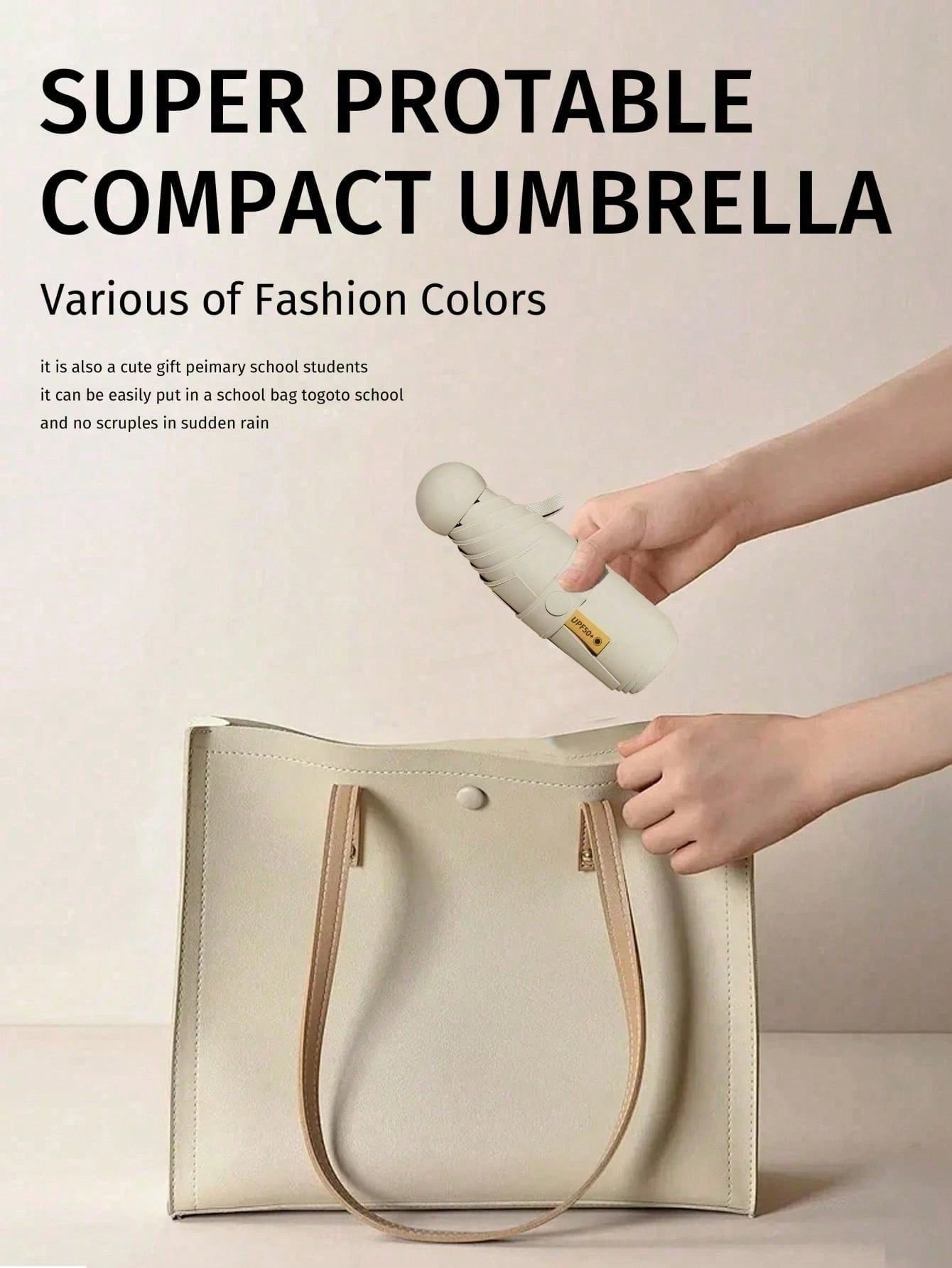 Small Folding Umbrella, Mini Pocket Waterproof Portable Travel Umbrella, Sun Umbrella, Women's Sun Protection Anti-UV Umbrella, 2-In-1 Mini 6-Fold Ultra-Light Portable Umbrella, Mini Travel Umbrella