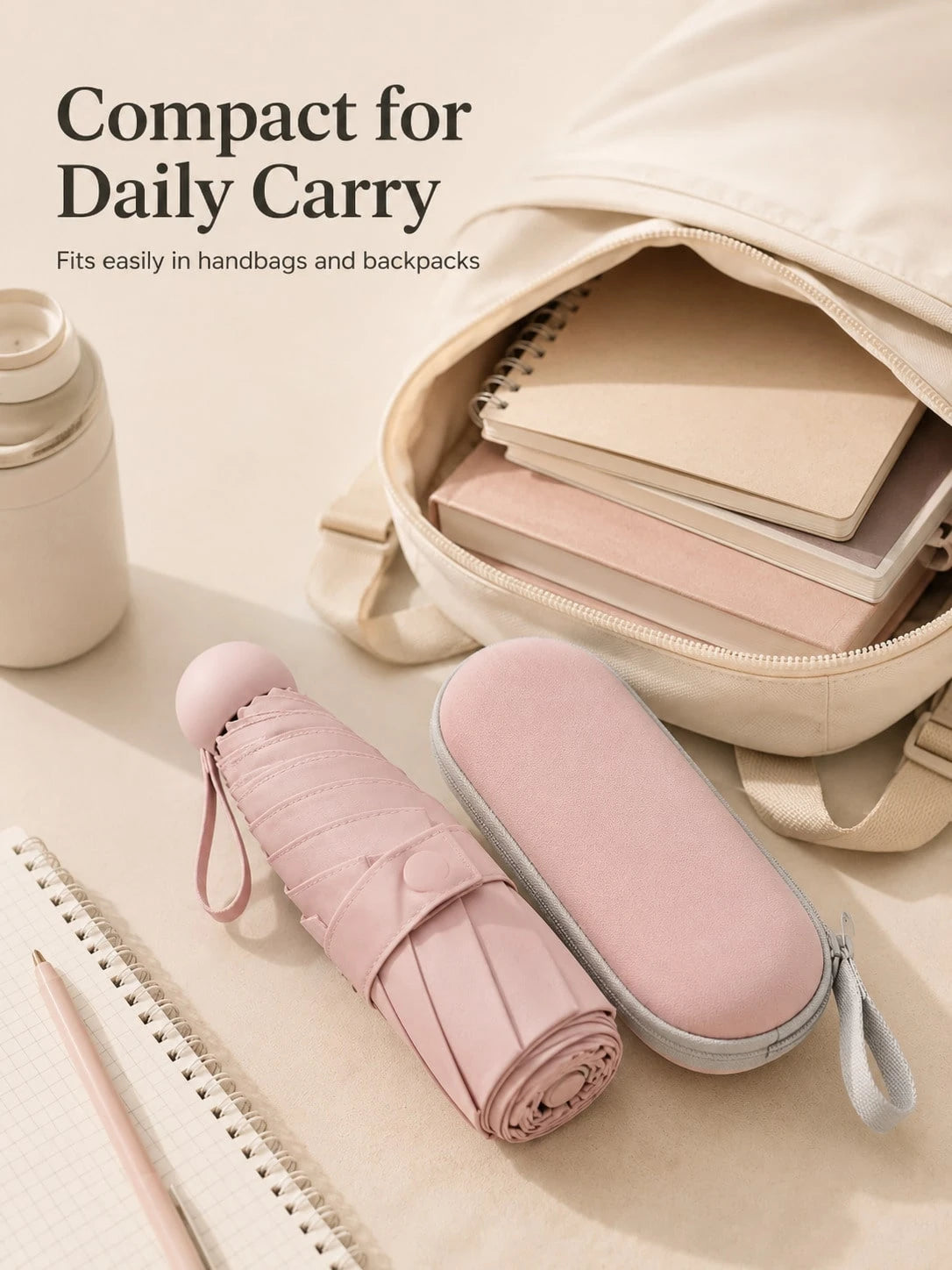 Small Folding Umbrella, Mini Pocket Waterproof Portable Travel Umbrella, Sun Umbrella, Women's Sun Protection Anti-UV Umbrella, 2-In-1 Mini 6-Fold Ultra-Light Portable Umbrella, Mini Travel Umbrella