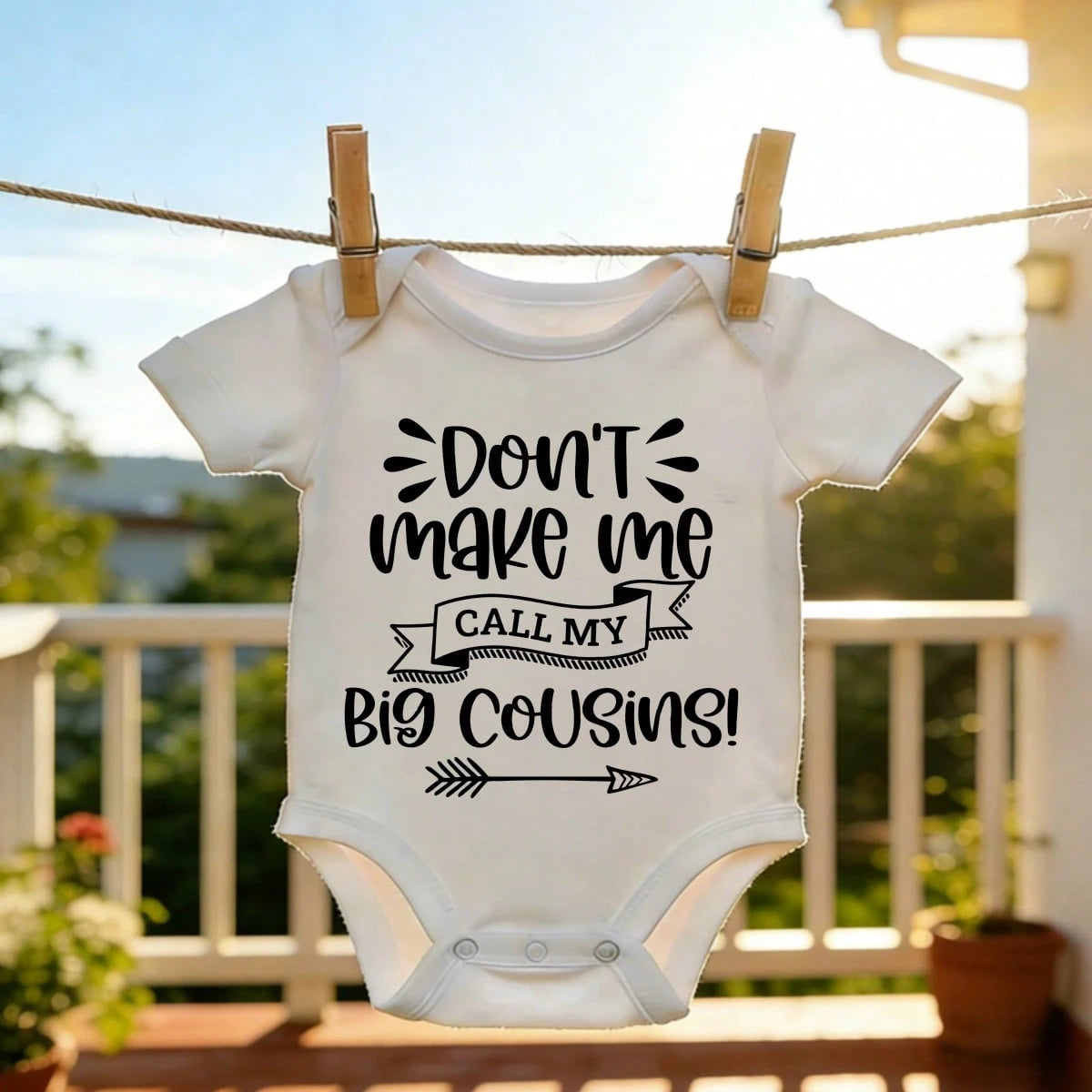 Soft Cotton Baby Bodysuit Don't Make Me Call My Big Cousins Cozy & Sweet Playtime Clothes Unisex Baby Everyday Wear For Newborn Baby Boys Girls 0-24M