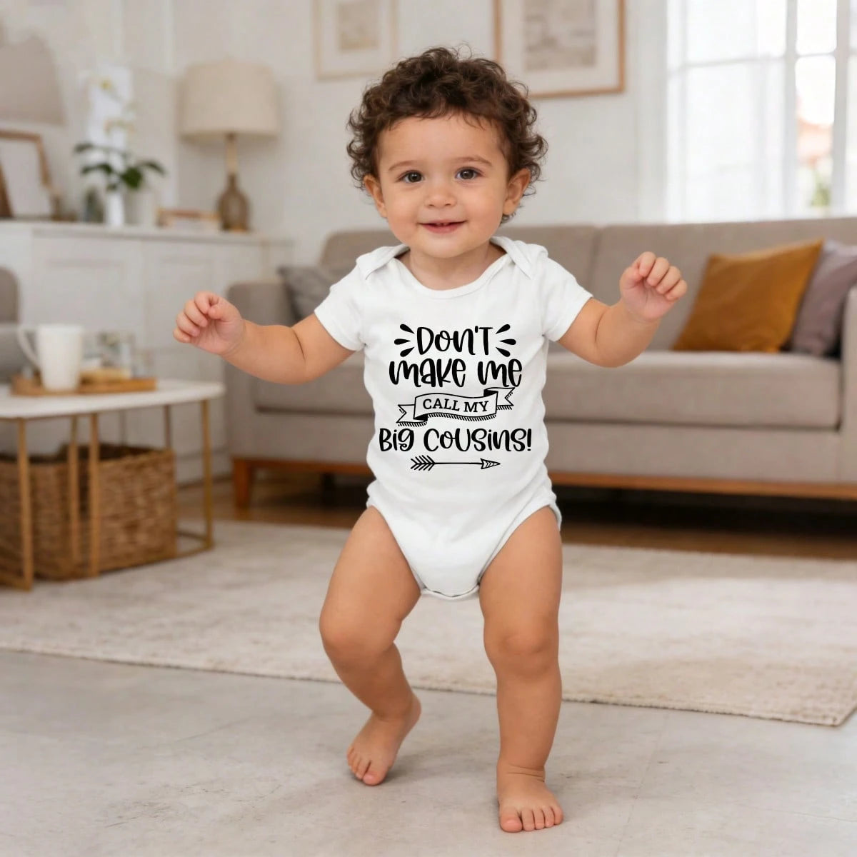 Soft Cotton Baby Bodysuit Don't Make Me Call My Big Cousins Cozy & Sweet Playtime Clothes Unisex Baby Everyday Wear For Newborn Baby Boys Girls 0-24M