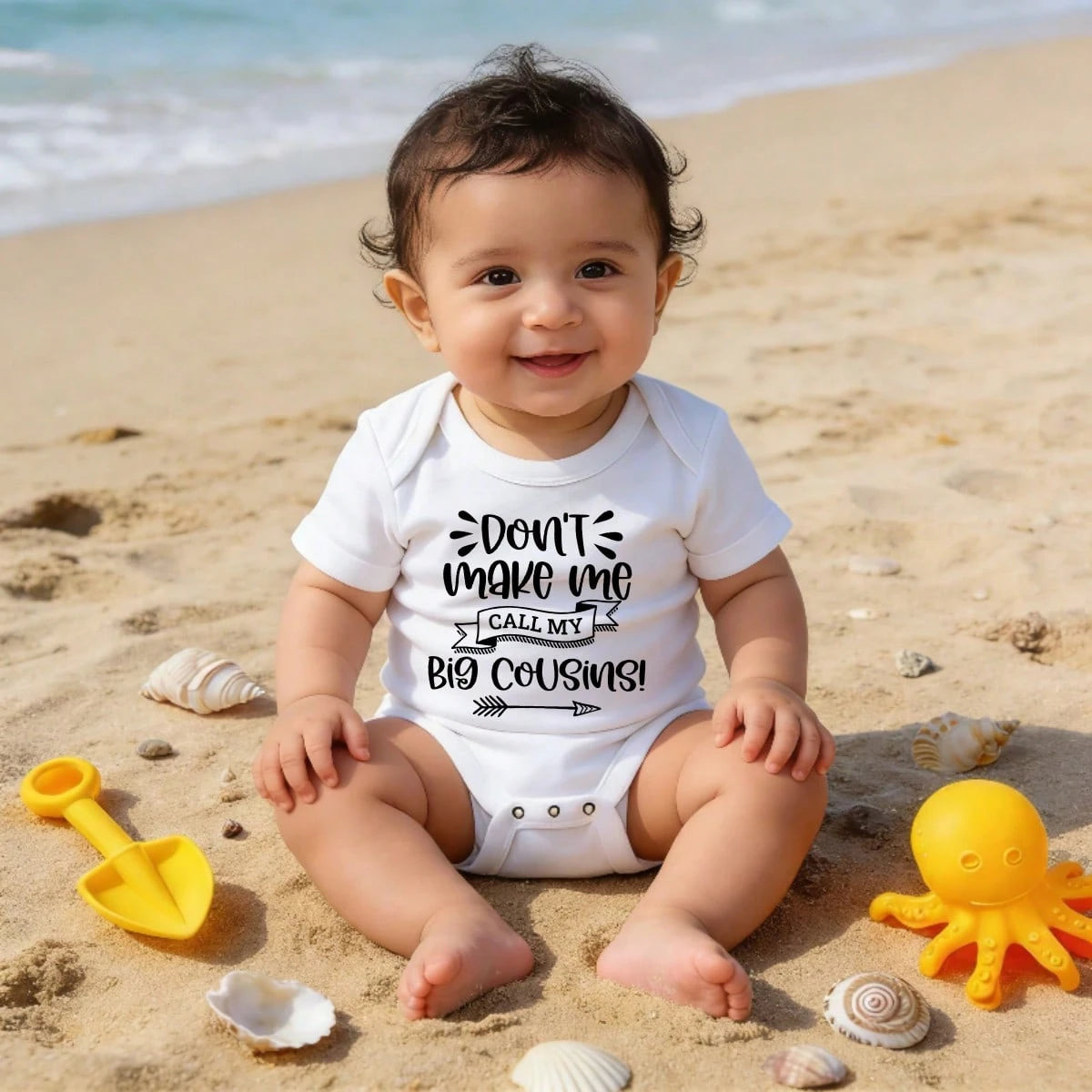 Soft Cotton Baby Bodysuit Don't Make Me Call My Big Cousins Cozy & Sweet Playtime Clothes Unisex Baby Everyday Wear For Newborn Baby Boys Girls 0-24M