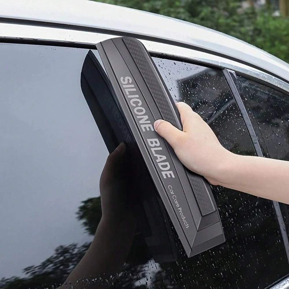 Soft Silicone Car Window Wiper Blade| Scratch-Free Water Stain Remover With Streak-Free Shine, Multi-Surface Cleaner For Cars, Shower Doors, Mirrors & Home Use, Windshield Cleaner, Mirror Cleaning To