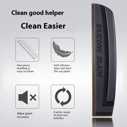 Soft Silicone Car Window Wiper Blade| Scratch-Free Water Stain Remover With Streak-Free Shine, Multi-Surface Cleaner For Cars, Shower Doors, Mirrors & Home Use, Windshield Cleaner, Mirror Cleaning To