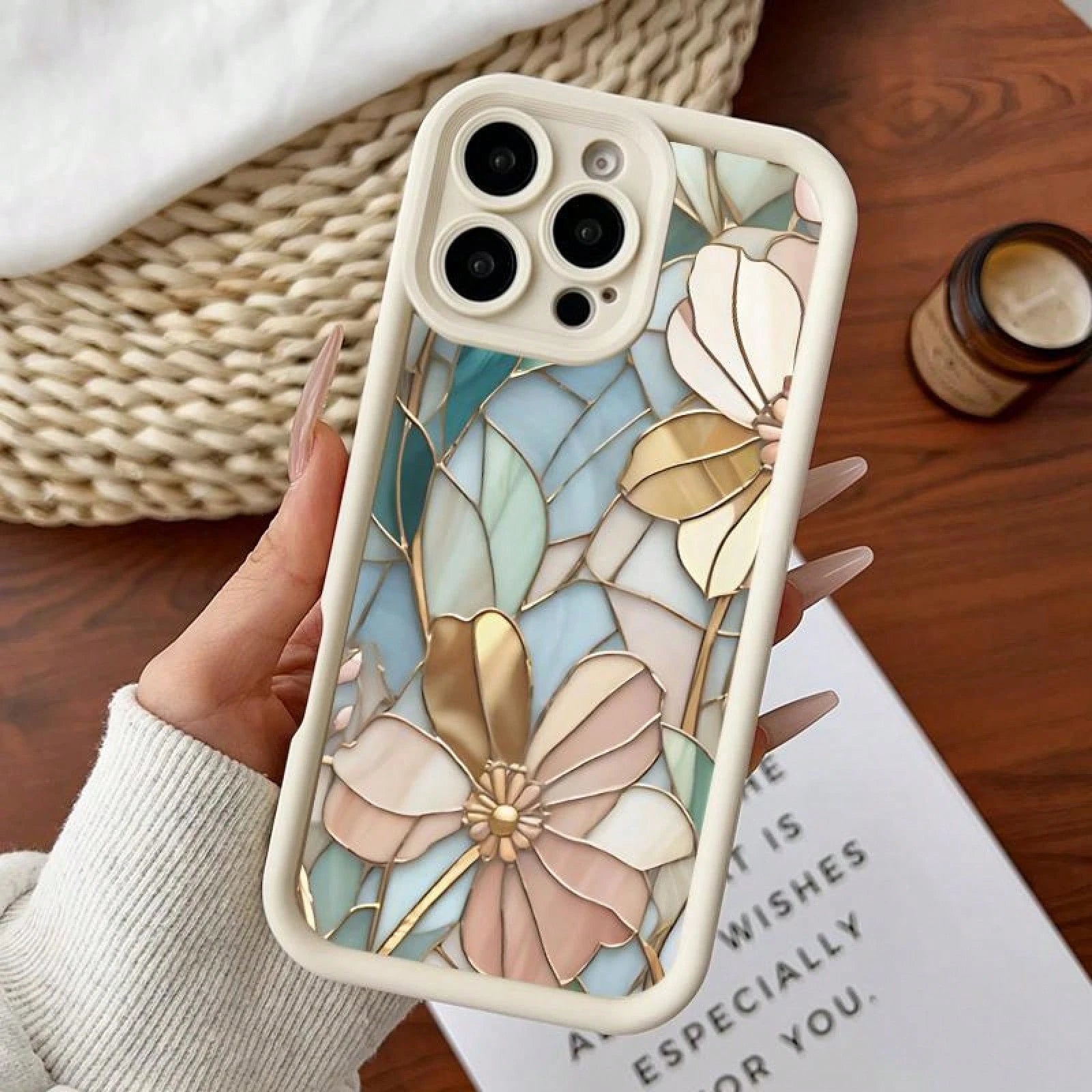 Softcase For IPhone11/12/13/14/15/16/Promax/X/Xs/Xr/Xsmax CasePremium Vintage Flowers Anti-Fall Shockproof Protective Slim Cover