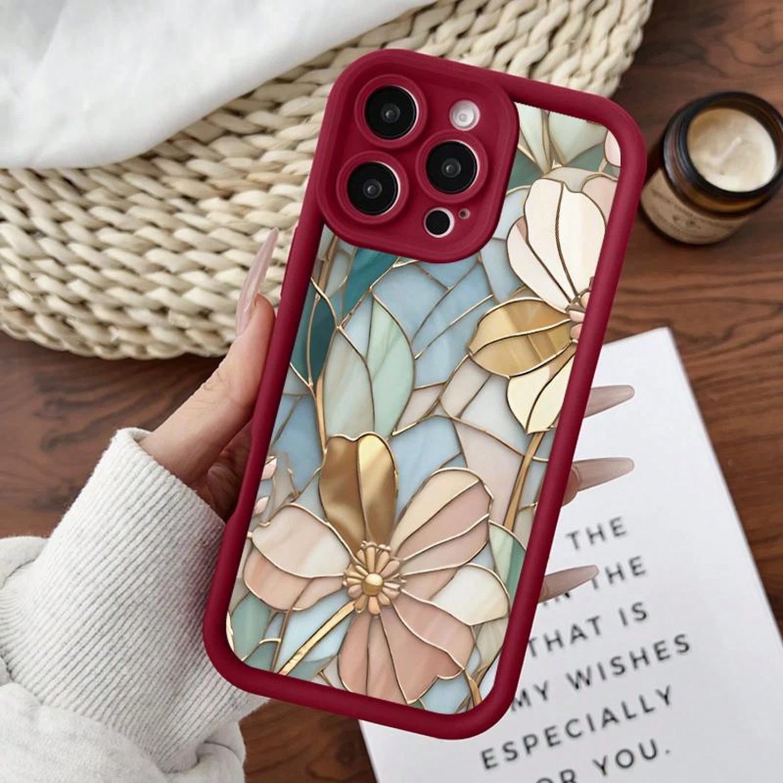 Softcase For IPhone11/12/13/14/15/16/Promax/X/Xs/Xr/Xsmax CasePremium Vintage Flowers Anti-Fall Shockproof Protective Slim Cover