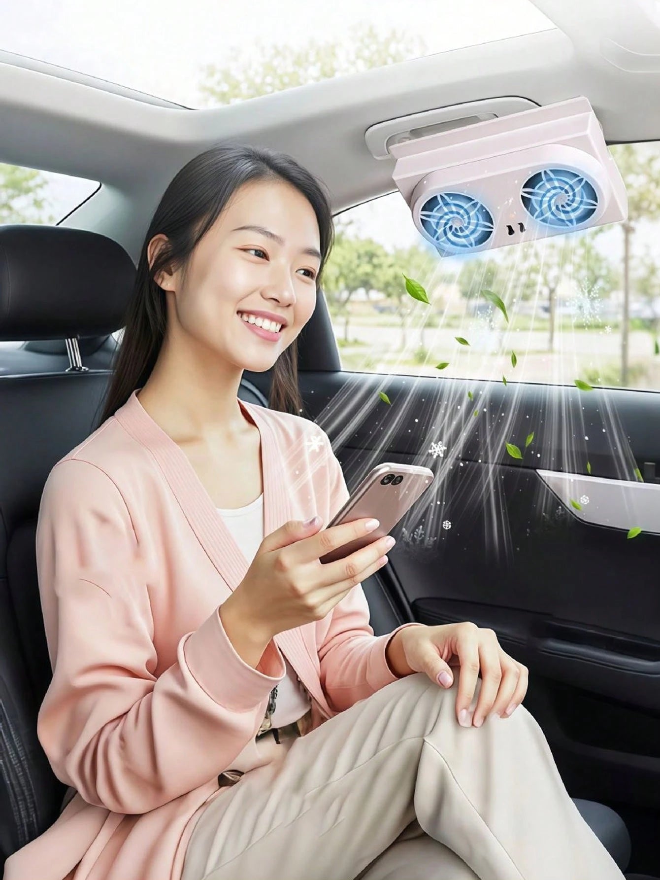 Solar Powered Car Exhaust Fan, Cooling Ventilator, Dual-Head Window Air Conditioner Cooler, Portable Car Air Circulation Fan, For Summer Cooling