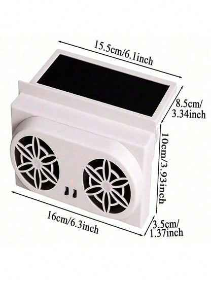 Solar Powered Car Exhaust Fan, Cooling Ventilator, Dual-Head Window Air Conditioner Cooler, Portable Car Air Circulation Fan, For Summer Cooling