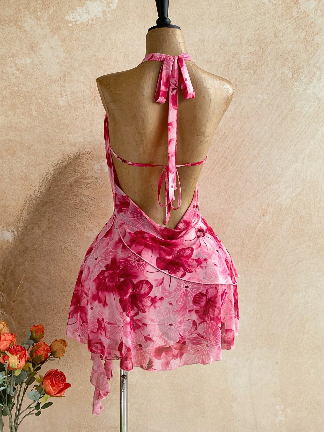 Soleia Women's Printed Mini Vacation Dress In Pink Floral Floral,Summer Dresses For Women,Dresses For Women Summer Vacation Night Out Vacation Party Sexy