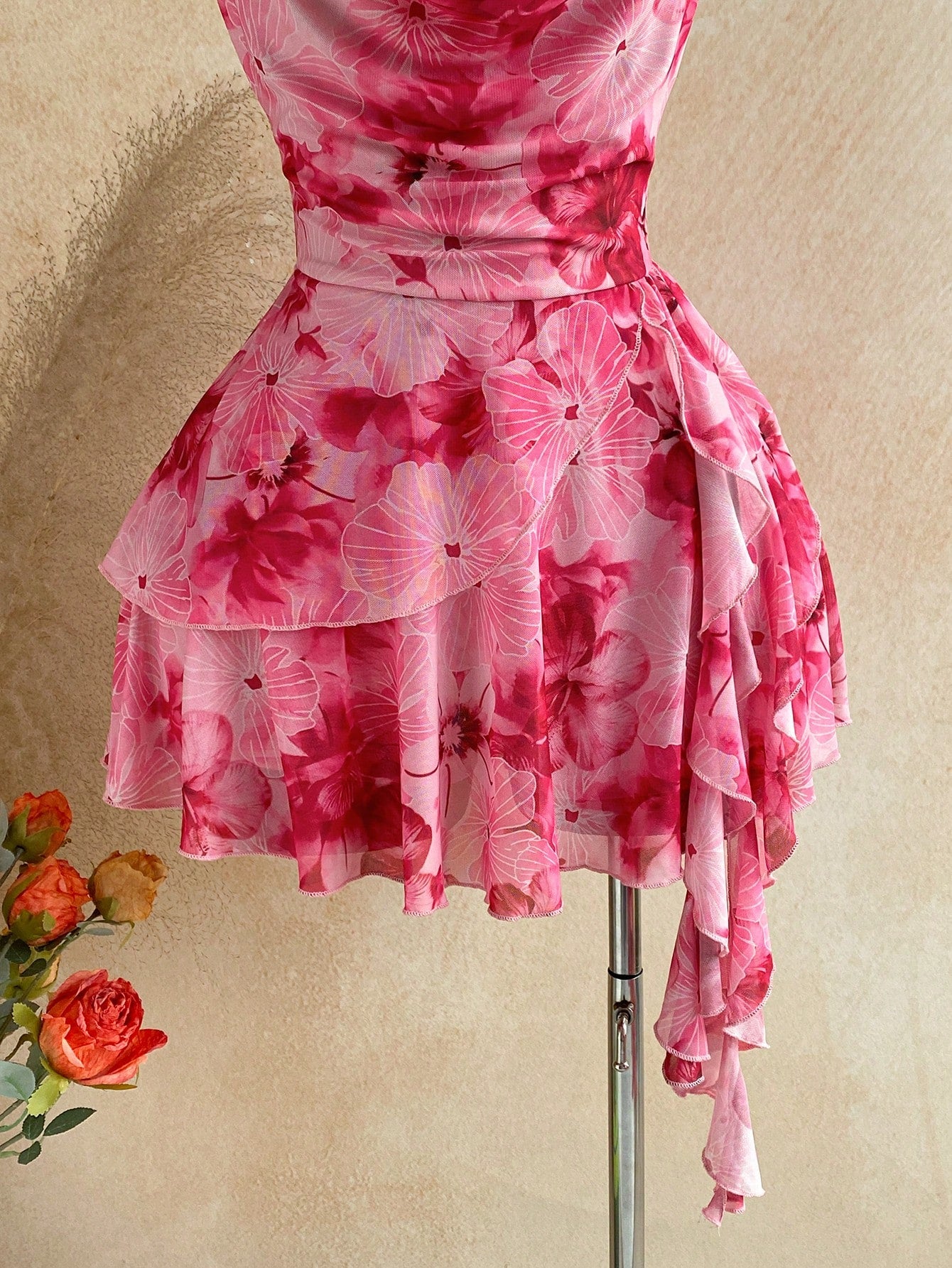 Soleia Women's Printed Mini Vacation Dress In Pink Floral Floral,Summer Dresses For Women,Dresses For Women Summer Vacation Night Out Vacation Party Sexy