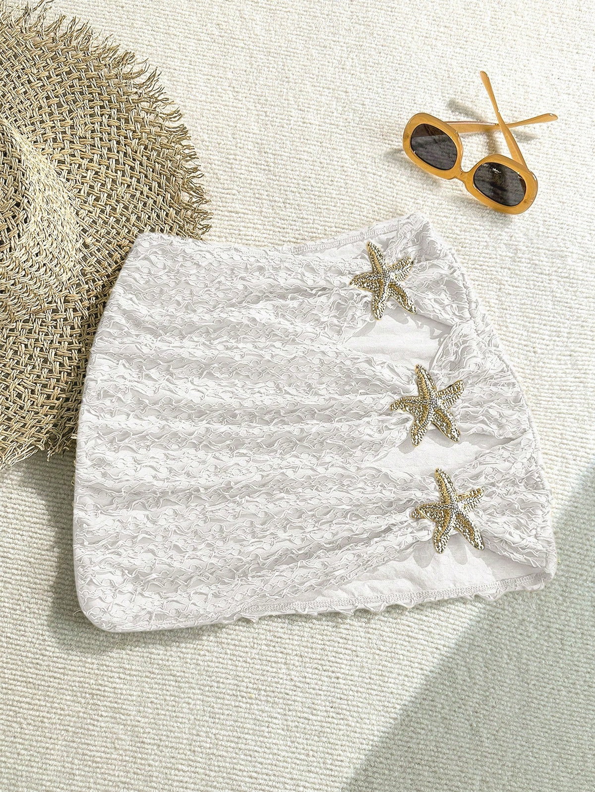 Soleia Women's Starfish Decor Bikini Bottom Swimwear Skirt For Summer Beach Sparkly