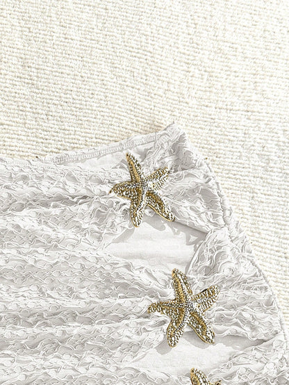Soleia Women's Starfish Decor Bikini Bottom Swimwear Skirt For Summer Beach Sparkly